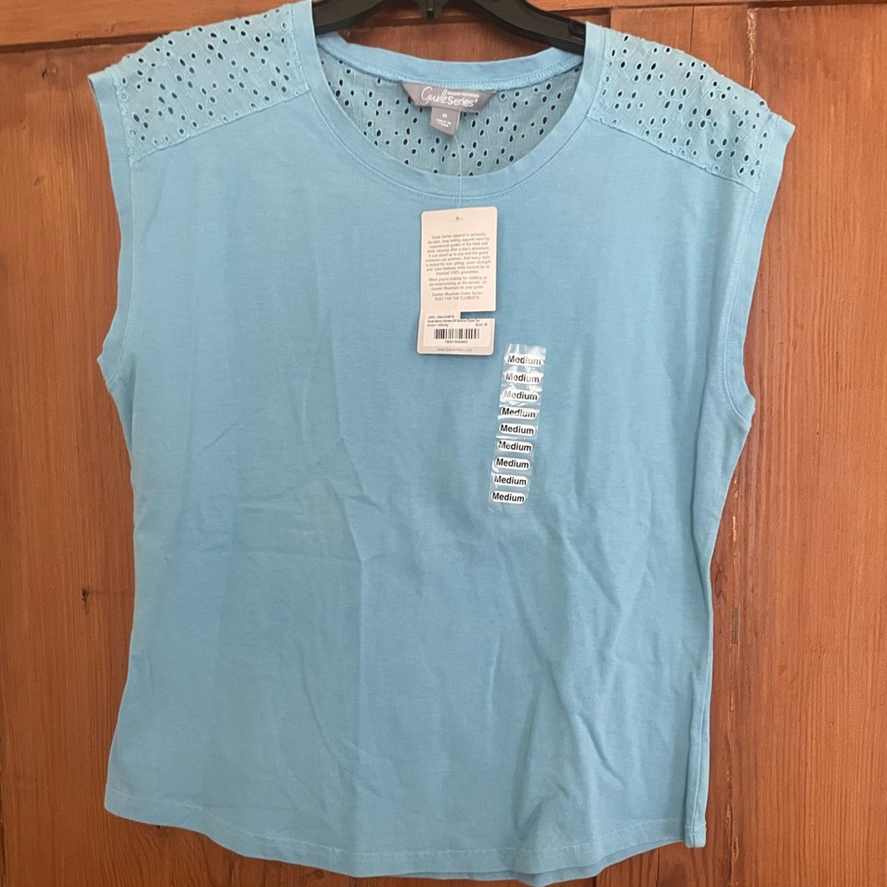 NWT Gander Mountain Guide Series Blue Eyelet Top M